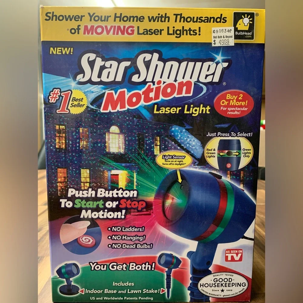 Bulbhead Star Shower Motion Laser Light Yard Projector Christmas ASOTV